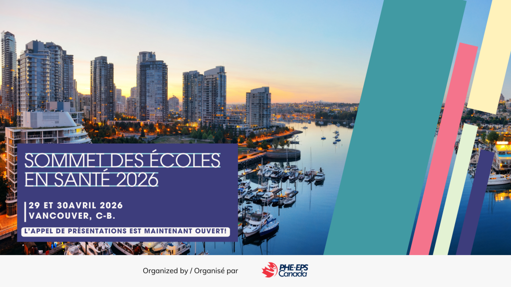 Image promotionnelle pour le prochain Sommet sur les écoles en santé 2026 à Vancouver.