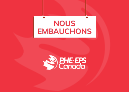 un fond rouge avec une bannière indiquant « Nous embauchons »