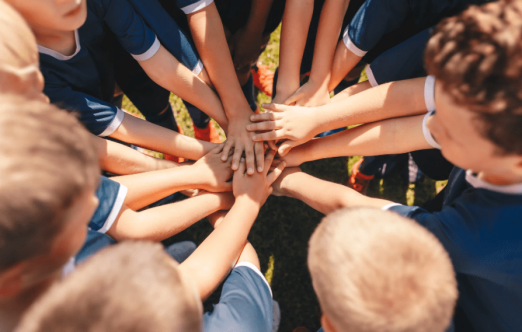 children's hands together
